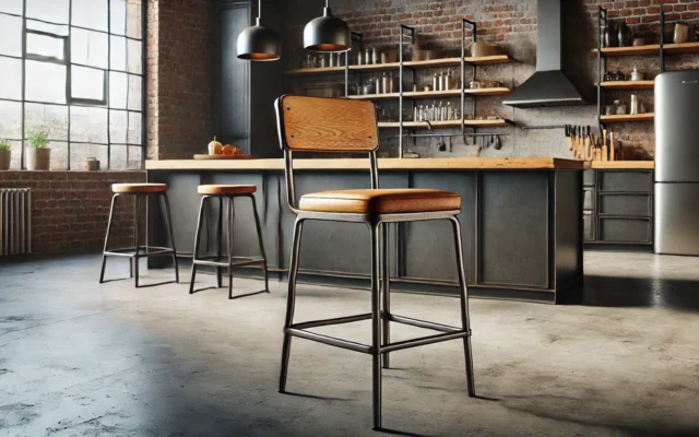 Hoker industrialny z oparciem – surowy styl, maksymalna wygoda